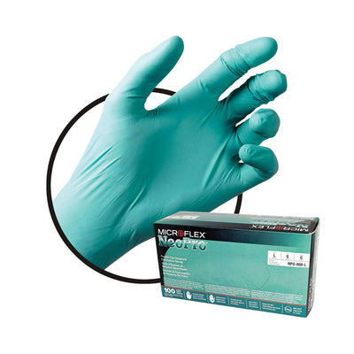 Microflex NeoPro Green Chloroprene Exam Gloves